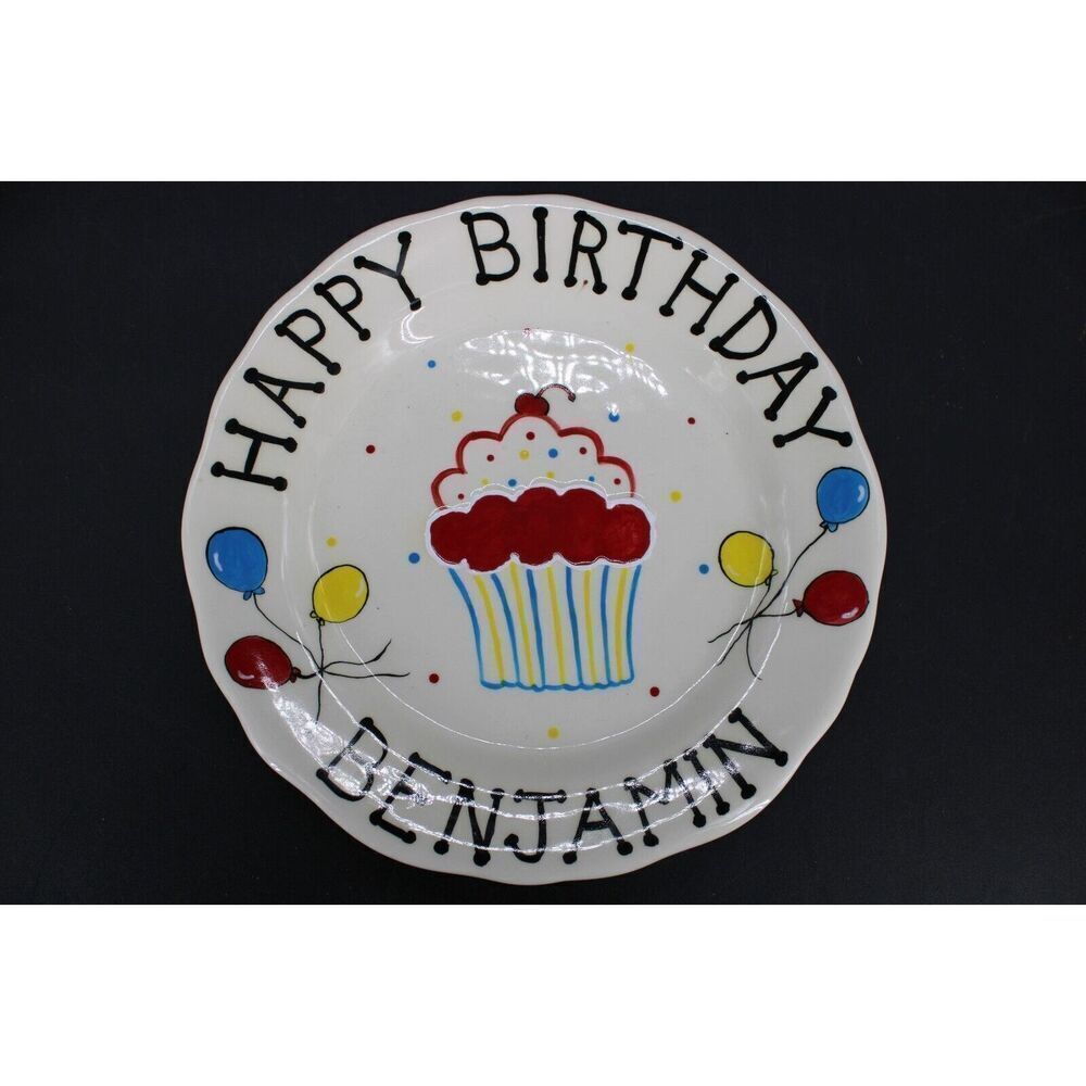 Happy Birthday Benjamin Plate 10" Cupcake Balloons